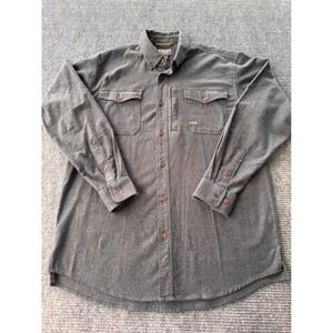 Ariat Rebar Shirt Men's Large Gray Flannel workwear Utility Work Western Rodeo